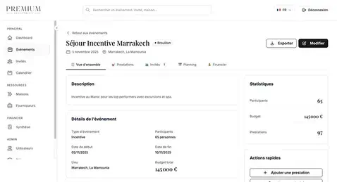 Un logiciel inédit & personnalisable pour gérer vos événements